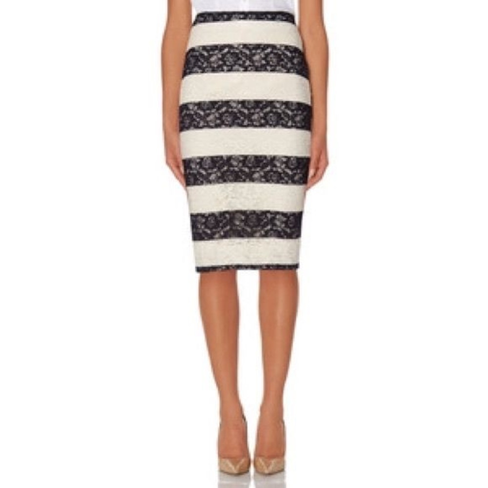 Navy and White Lace Pencil Skirt The Limited - Picture 1 of 5